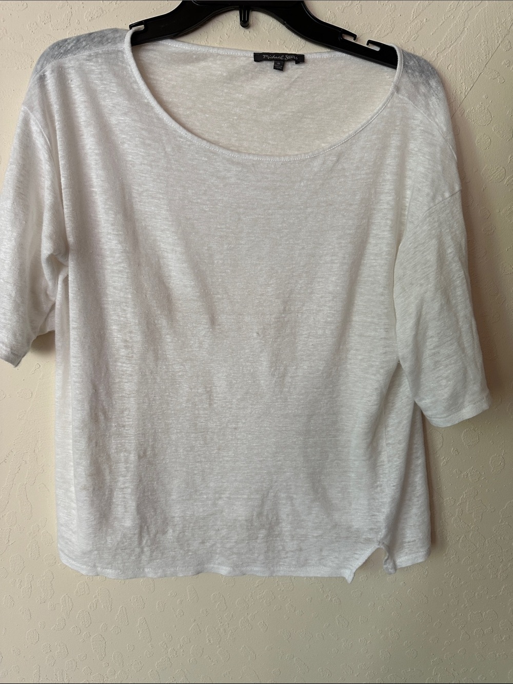 Michael Stars White Scoop Neck Short Sleeve Tee - Very White & Lightweight